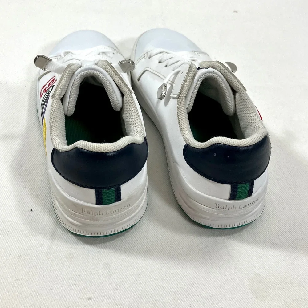 Polo Ralph Lauren Toddler Heritage-Court-II-Graphic‎ White Sneakers Size 12 T